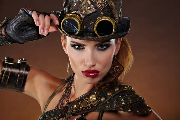 Steampunk woman. Fantasy fashion