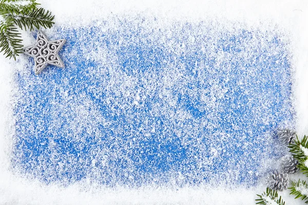 Blue winter border background