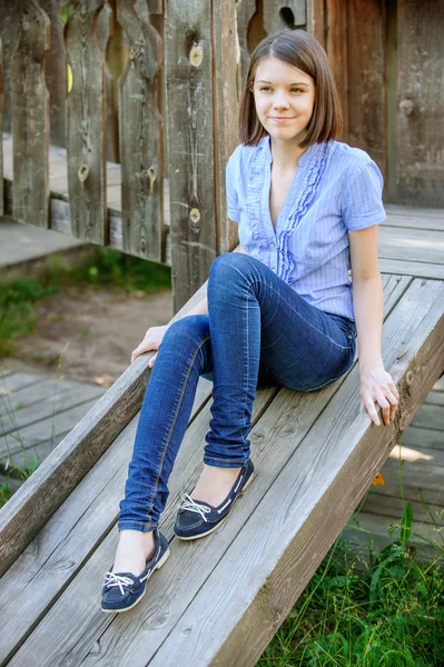 Portrait of beautiful brunette woman