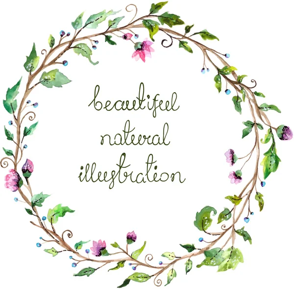 Watercolor floral frame for wedding invitation design