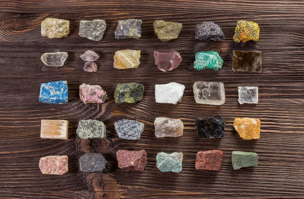 Collection set of minerals and stones.
