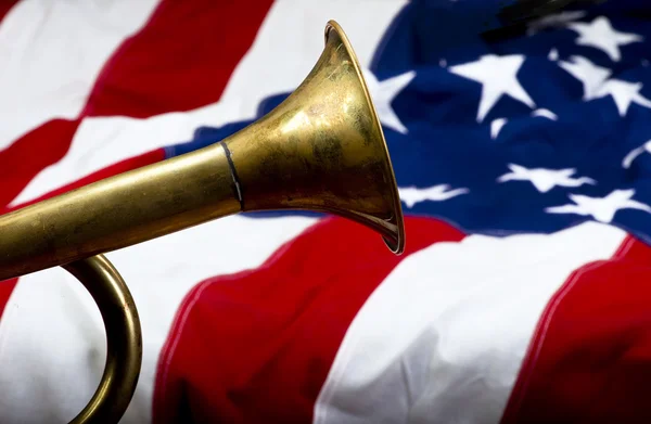 Brass Bugle and Flag.