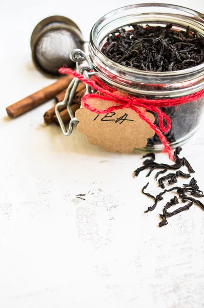 Black tea in jar