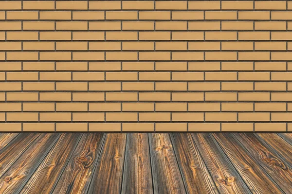 Empty wood table top with brick wall,Mock up background for disp