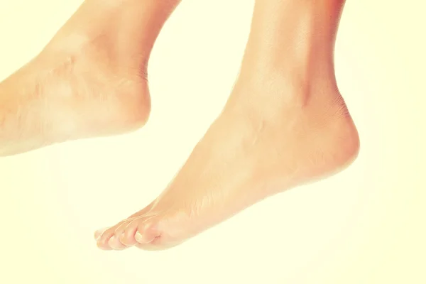 Beautiful caucasian woman feet.