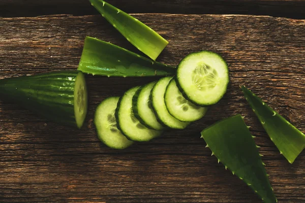 Green cucumber with aloe