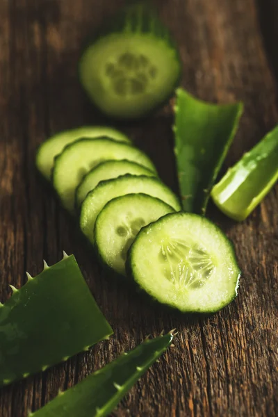 Green cucumber with aloe