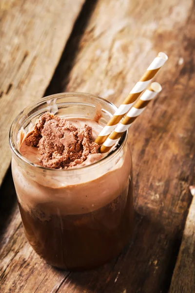 Affogato in glass with tubes