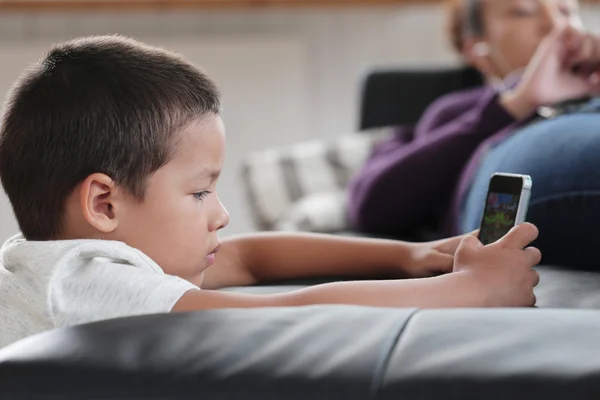 Boy using phone