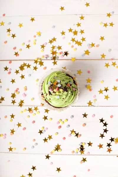 Birthday cupcake with stars