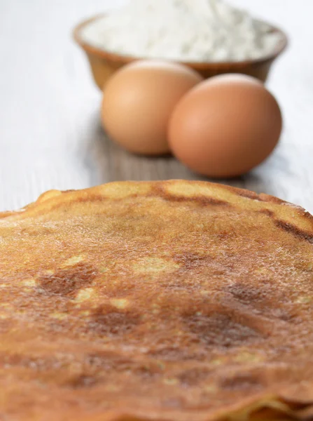 Eggs, pancakes, flour