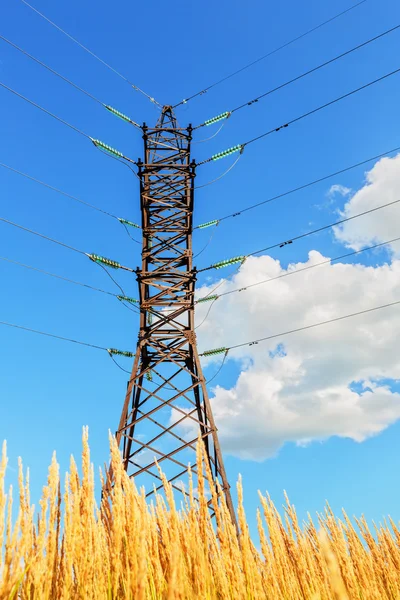 High voltage line and blue sky