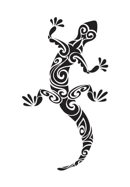Lizard reptile tattoo decorated geometric ornament