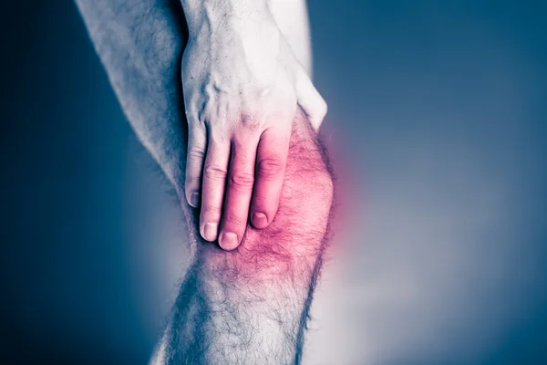 Knee pain, physical injury painful leg