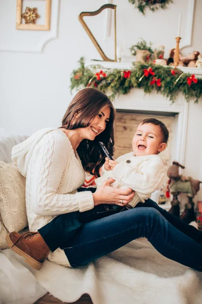 Young woman and son