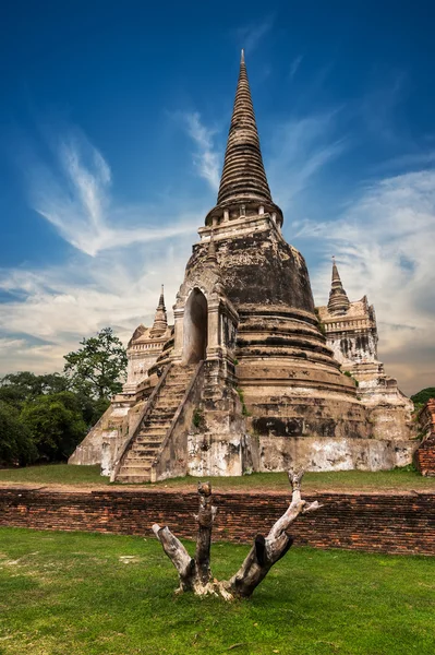 Ancient Buddhist pagoda ruins at Wat Phra Sri Sanphet. Ayutthaya, Thailand