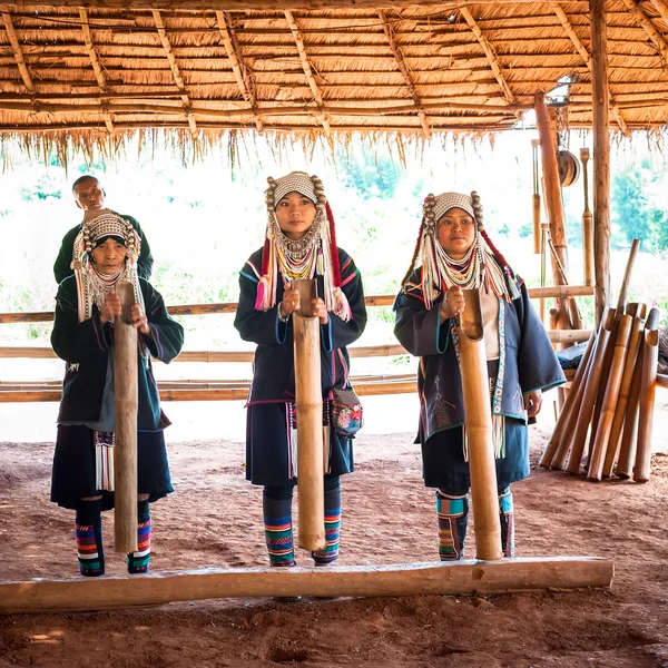 Akha tribe people performing folk dance