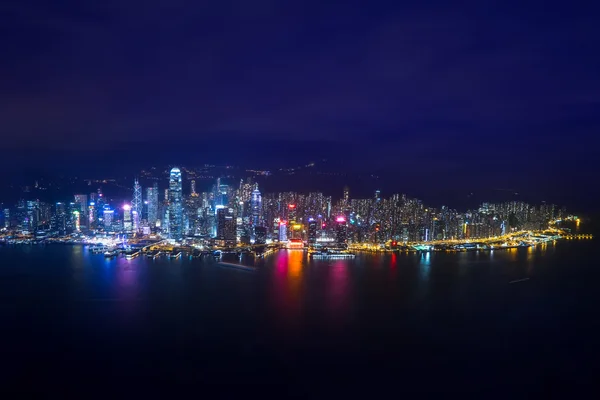 Hong Kong skyline night panorama