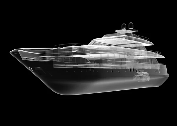 Isolated transparent luxury yacht