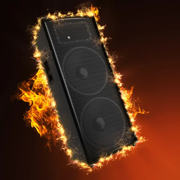 Concert speaker in fire