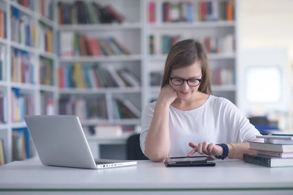 Female student study in school library