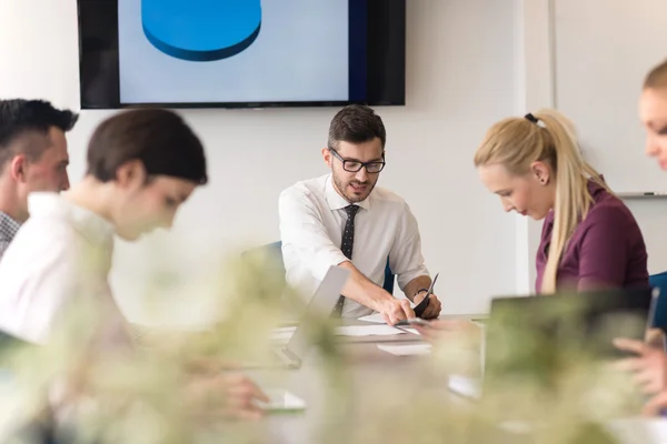 Young business people group on team meeting at modern office