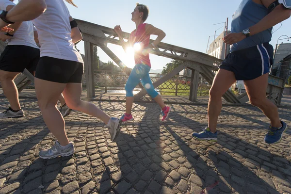 People group jogging