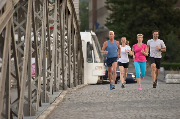 People group jogging