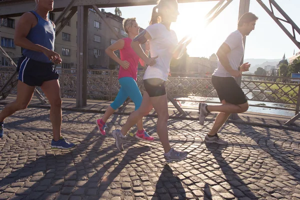 People group jogging