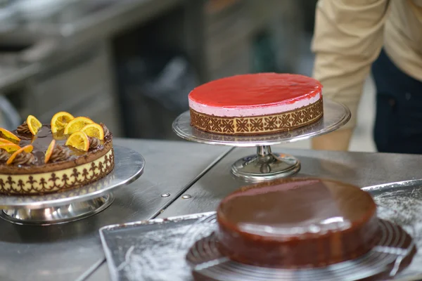 View of cakes in the kitchen