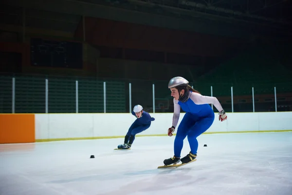 Speed skating athletes