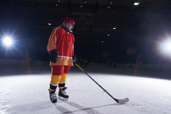 Teen girl  ice hockey player portrait