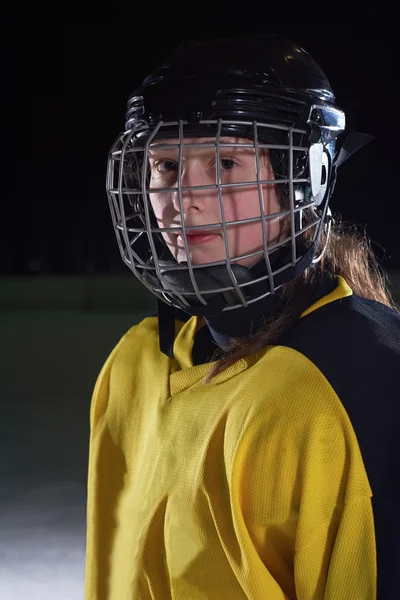 Teen girl  ice hockey player portrait