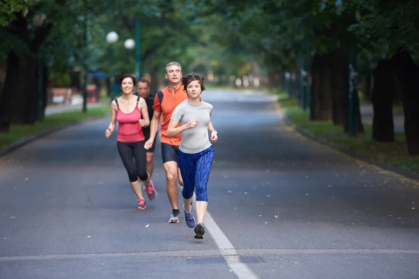 People group jogging