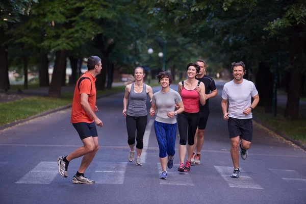 People group jogging