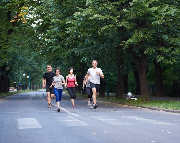 People group jogging