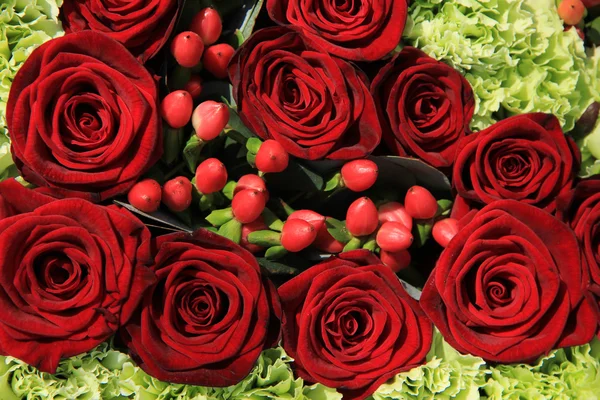 Red rose wedding arrangement