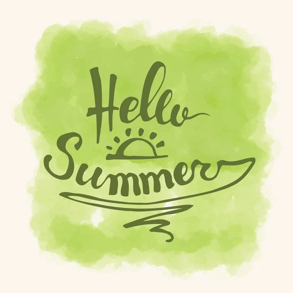 Watercolor  watermelons and lettering hello summer