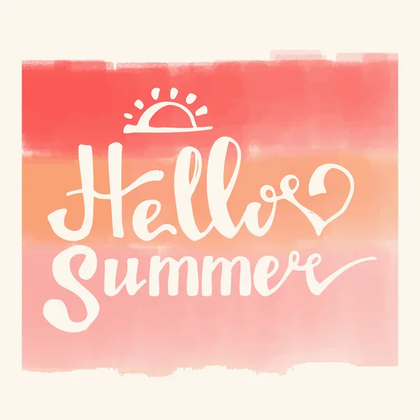 Watercolor  watermelons and lettering hello summer