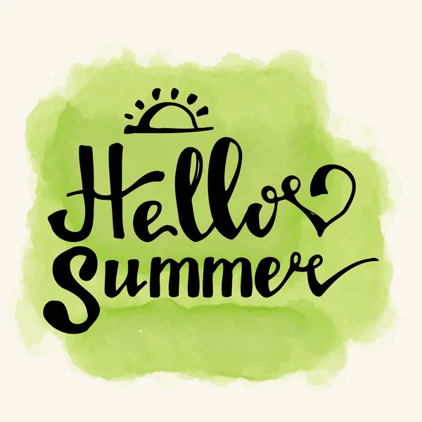 Watercolor  watermelons and lettering hello summer