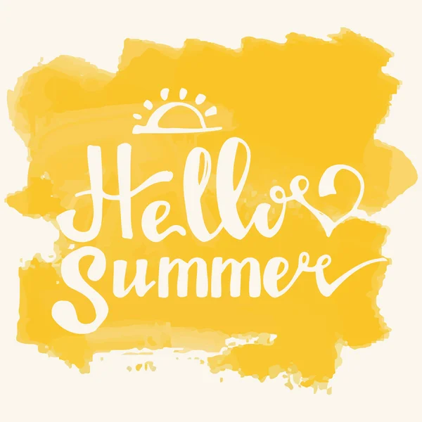 Watercolor  watermelons and lettering hello summer