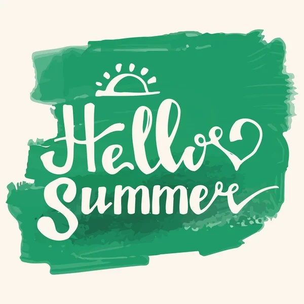 Watercolor  watermelons and lettering hello summer