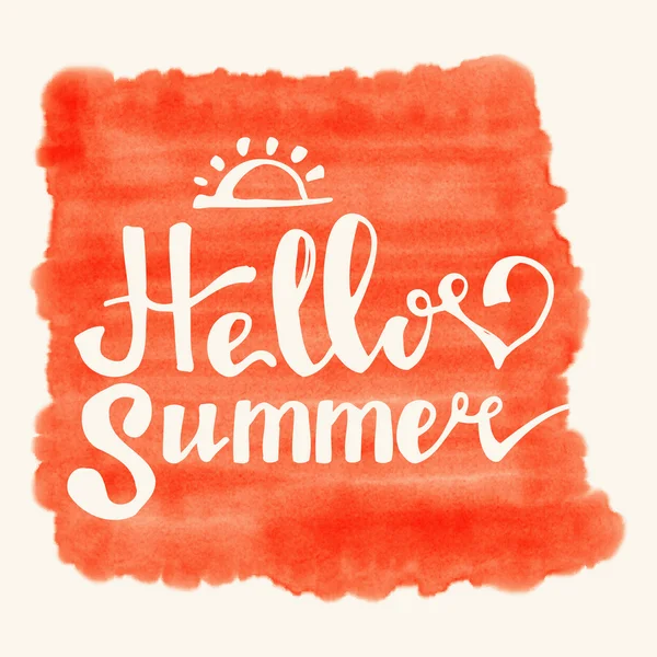 Watercolor  watermelons and lettering hello summer