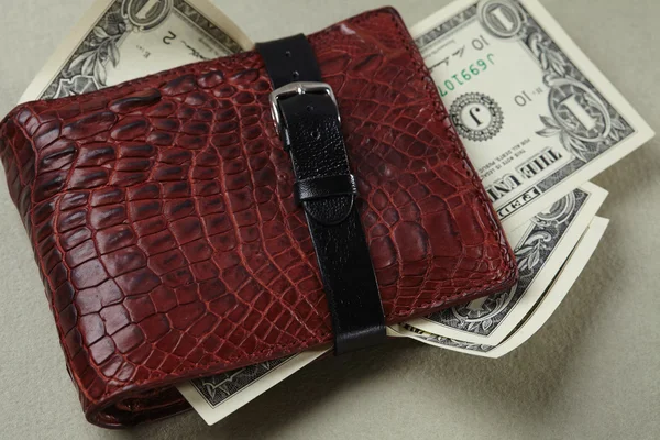 Red leather wallet