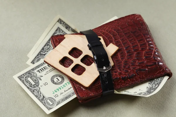 Belted wallet with money