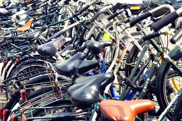 AMSTERDAM; THE NETHERLANDS - AUGUST 19; 2015: Lots of bicycles p