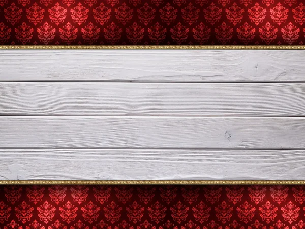 Double-layer background - wood and wallpaper