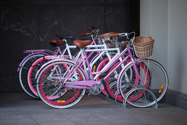 Bicycles in bike rack