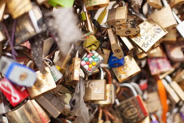 Love locks on Paris Bridge