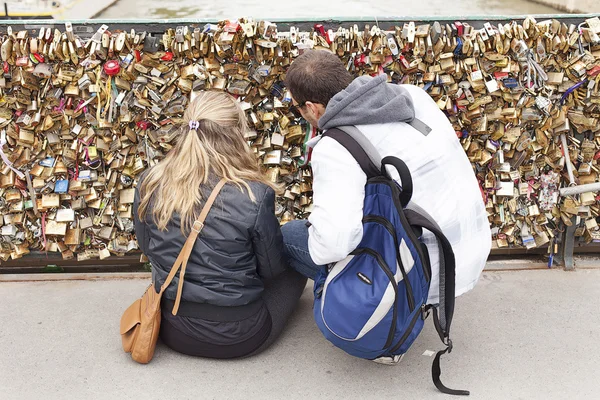 Love locks on Paris Bridge